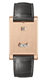 Cartier Tank à Guichets WGTA0235 in 18k rose gold with jumping-hour aperture and dragging-minute window on faceless brushed front — Cartier Privé limited edition