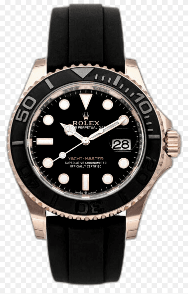 Rolex Yacht-Master 40 116655 in 18k Everose gold with matte black Cerachrom bezel and Oysterflex rubber bracelet — calibre 3235